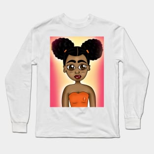 cute black girl art Long Sleeve T-Shirt